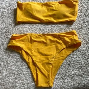 Sechico womens Bandeau high waisted bikini